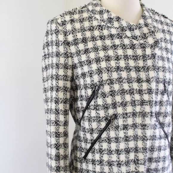 Zara Plaid Asymmetric Zip Jacket - Picture 5 of 7